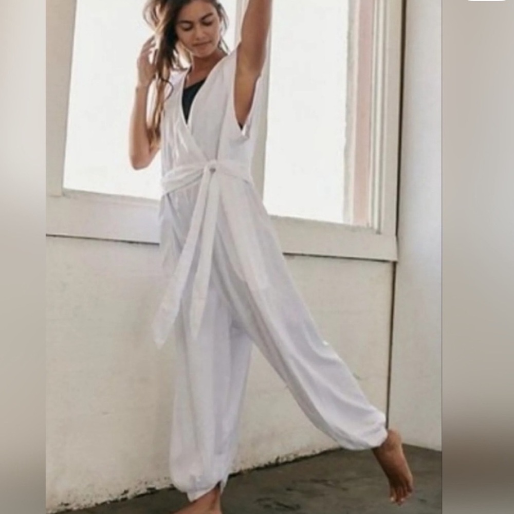 Free People Movement jumpsuit in white, small